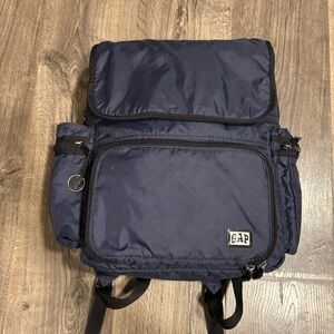 Y2K GAP Nylon Tech Backpack Rucksack Vintage 90s GORPcore Two Strap Navy Blue
